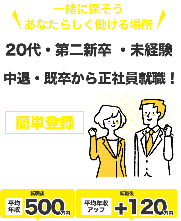 20代、第二新卒、未経験、既卒から正社員就職
